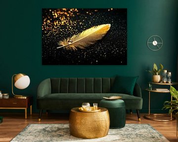 Golden feather with black sheen by Imperial Art House