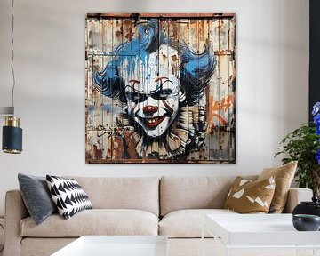 Container graffiti clown met blauw haar van gm_designs