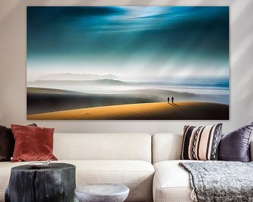 Zwei Betrachter vor Kuestenlandschaft-01a von Rautenberg Digital Art Maritim