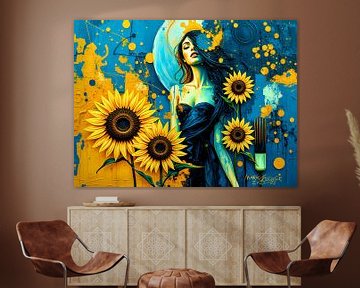 Etherische fluisteringen: abstracte vormen en zonnebloemen van The Art of Mark Fischer