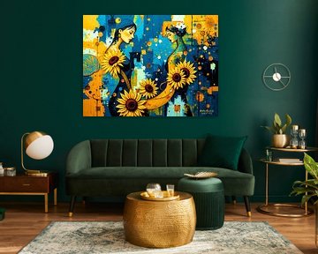Etherische fluisteringen: abstracte vormen en zonnebloemen van The Art of Mark Fischer