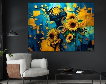 Etherische fluisteringen: abstracte vormen en zonnebloemen van The Art of Mark Fischer