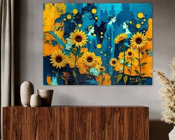 Etherische fluisteringen: abstracte vormen en zonnebloemen van The Art of Mark Fischer
