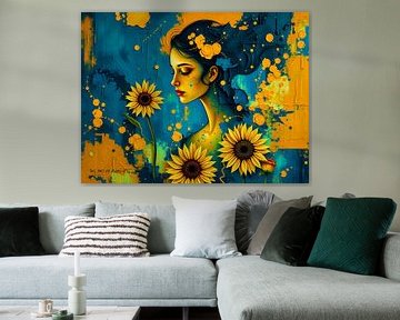 Etherische fluisteringen: abstracte vormen en zonnebloemen van The Art of Mark Fischer