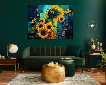 Etherische fluisteringen: abstracte vormen en zonnebloemen van The Art of Mark Fischer