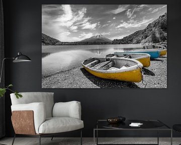 Idylle aan het Shoji-meer met de berg Fuji | colorkey van Melanie Viola