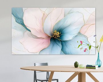 Etherische roze bloemenwolken van Floral Abstractions