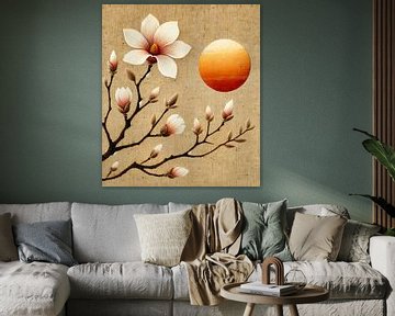 Magnolia onder de vroege zon van Niek Traas