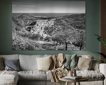 Mountain village in Andalusia in black and white by Manfred Voss, Black-White Photography
