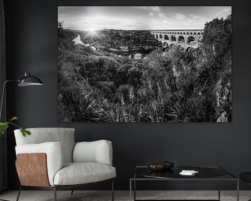 Pont Du Gard zwart-wit van Manfred Voss, Zwart-Wit Fotografie