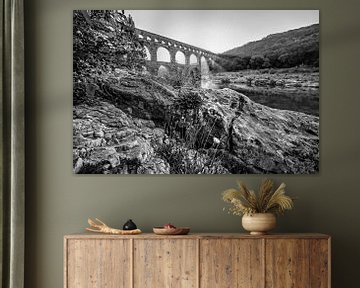 Pont Du Gard black and white by Manfred Voss, Black-White Photography