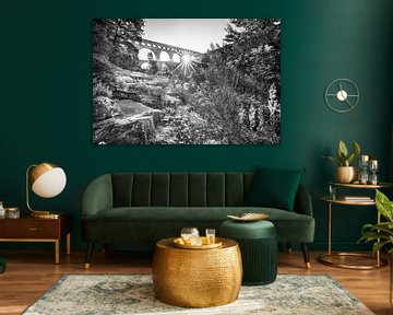 Pont Du Gard zwart-wit van Manfred Voss, Zwart-Wit Fotografie