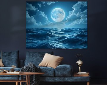 Ocean's Lunar Embrace by Artistic