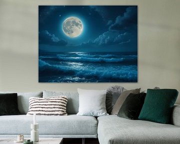 L'étreinte de l'océan au clair de lune