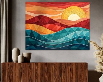 Geometrische Sonnenuntergangs-Serenade von Artistic