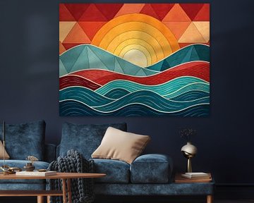 Geometric Sunrise Serenity by Artistic