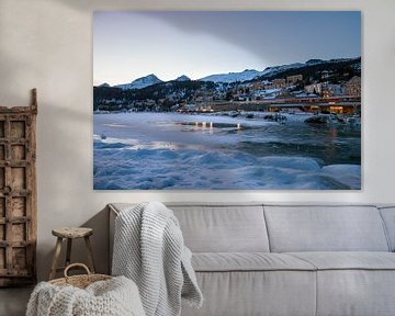 Sankt Moritz in Switzerland at dusk. by Simon Peeters