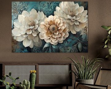 Pastel Flowers | Beige Flower Splendour by Wonderful Art
