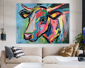 Cow | Vibrant Bovine Bliss by Wonderful Art