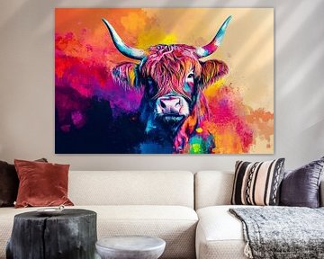 Schotse hooglander in felle kleuren van Art & Soul Creations