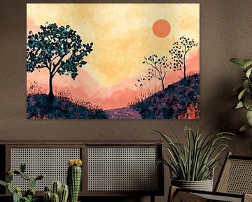 Abstract landschap bij zonsopgang van Imperial Art House