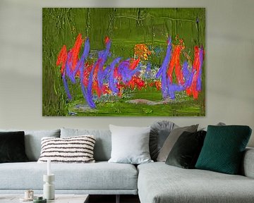 Dans van kleuren op groen van Photoart-Naegele