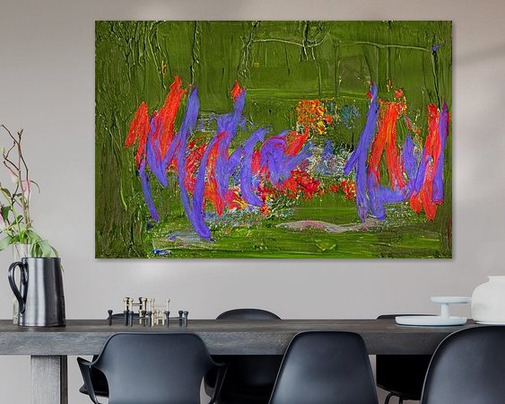 Voorbeeld van het werk in een kamer