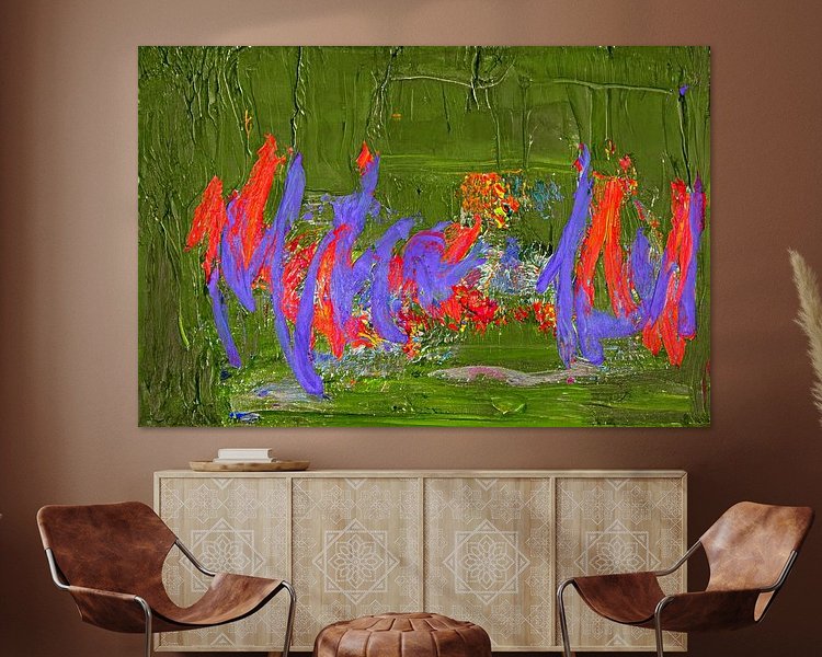 Voorbeeld van het werk in een kamer