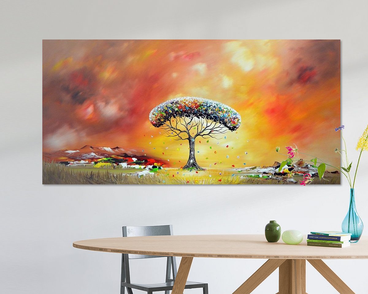 Voorbeeld van het werk in een kamer
