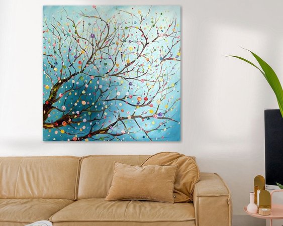 Voorbeeld van het werk in een kamer