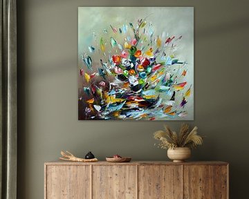 Colorful Flowers van Gena Theheartofart
