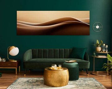 Modern Chocolade Golven - Stijlvolle Wandkunst Panorama