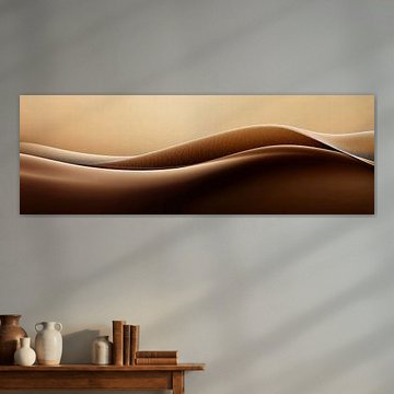 Modern Chocolate Waves - Stilvolle Wandkunst Panorama