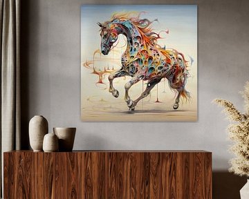Paard Beweging Kleuren Surrealisme Kunst Licht Dynamiek
