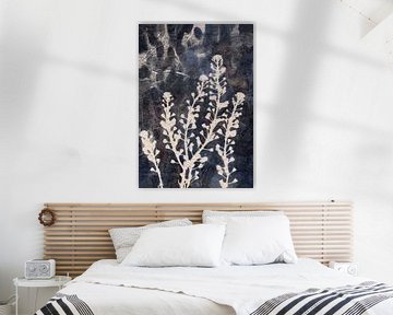Weidebloemen in neutrale kleuren. Japandi botanisch. van Dina Dankers