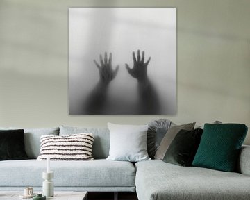 Hands behind the glass in the fog by TheXclusive Art