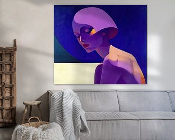 Modern Portrait Purple Woman by Wonderful Art