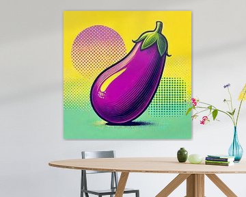 Pop-art Aubergine van Niek Traas