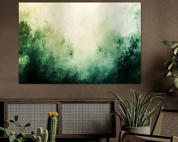 Groen-geel abstract kunstwerk van Art & Soul Creations