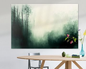 Mysterieus groen boslandschap van Art & Soul Creations