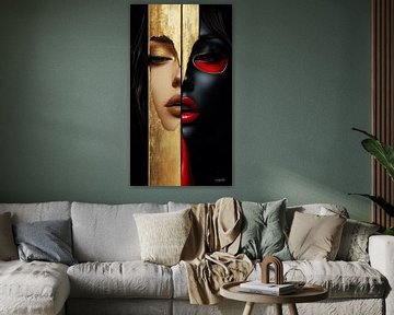 goud - zwart - rood van Gelissen Artworks