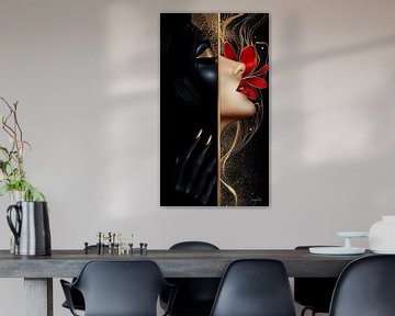 goud - zwart - rood van Gelissen Artworks