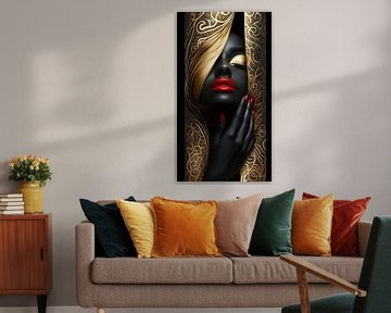 goud - zwart - rood van Gelissen Artworks