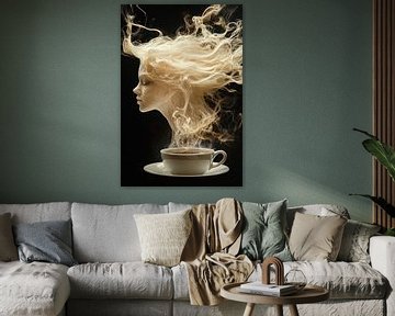 vrouw met koffie van Egon Zitter