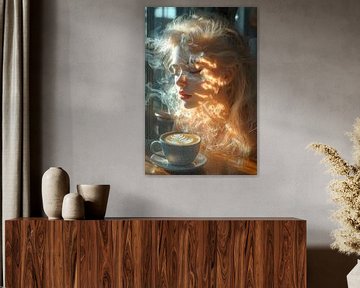 vrouw met koffie van Egon Zitter