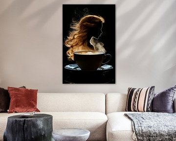 vrouw met koffie van Egon Zitter