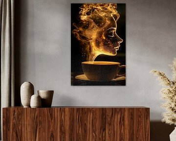 vrouw met koffie van Egon Zitter