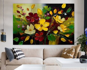 Frühllingsblumen in gelb und rot von Ursula Di Chito - Fotografie und Fotokunst
