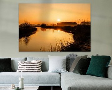 Zonsopgang in Südbrookmerland van Catrin Grabowski