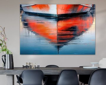 Wasserspiegelung Bootsrumpf-01c von Rautenberg Digital Art Maritim